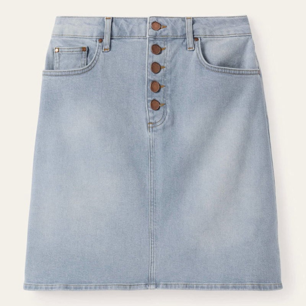 Boden Light Blue Denim Pencil Skirt Jean skirt denim skirt button fly